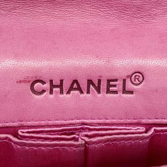 Chanel Chocobar Shoulder Bag with Chain Bag, Lambskin, Pink, Women's, P1985968 - Picture 5 of 13